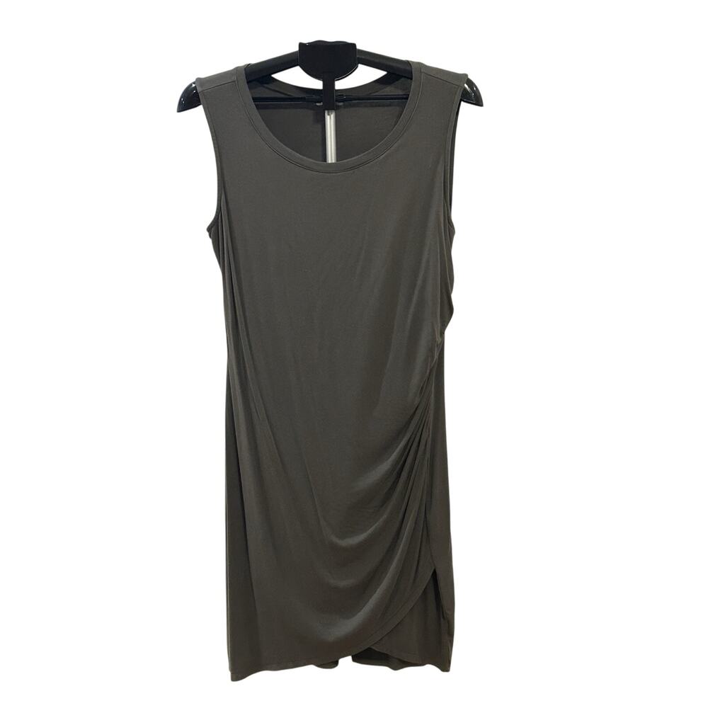AVLN Studio Lane Ruched Knit Fitted Olive Dress Women's size L